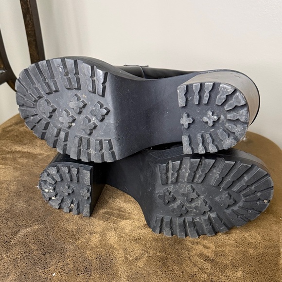 Madden Girl Shiny Black Chunky Loafers - Picture 5 of 6